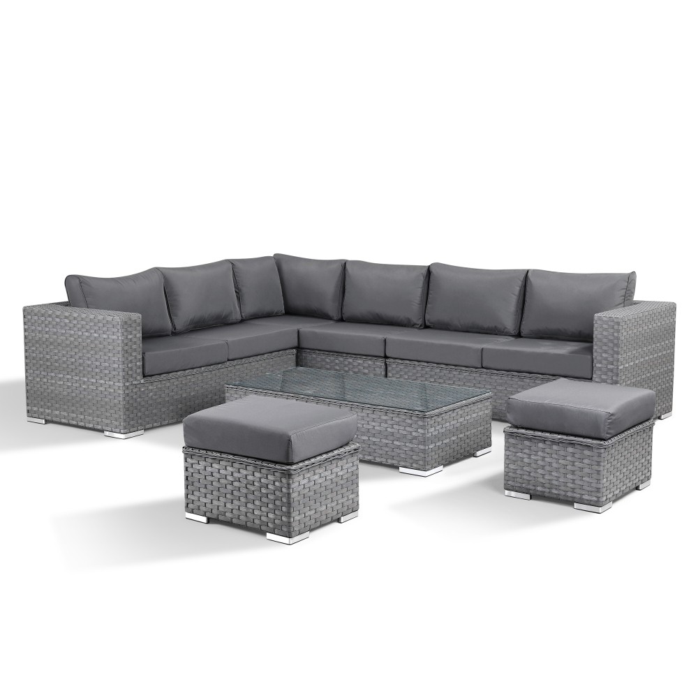 corner rattan grey